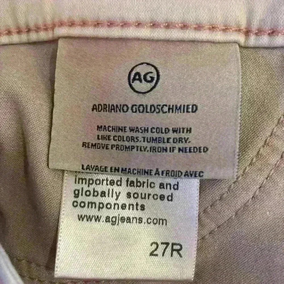 AG Adriano Goldschmied The Abbey Sateen Mid-Rise Skinny Ankle Jeans Pink Size 27 - Picture 12 of 14